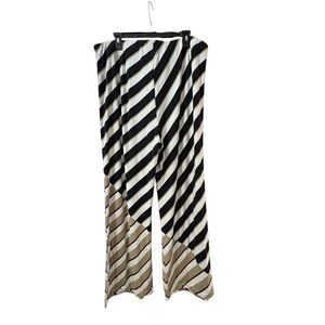 ZENERGY BY CHICO’S Black, Tan & White Stripes Wide Leg Size 3 Reg (US Size 16)